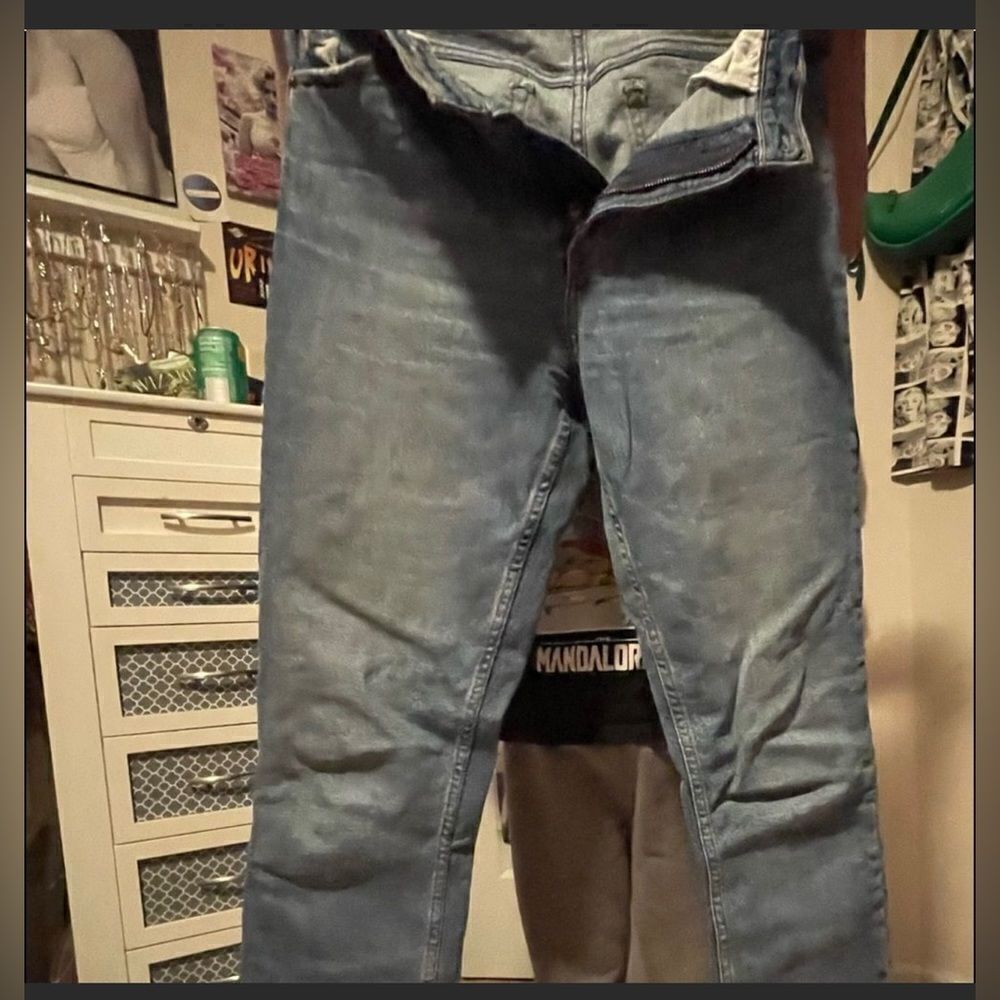 Abercrombie & Fitch Medium Wash Slit Straight Leg